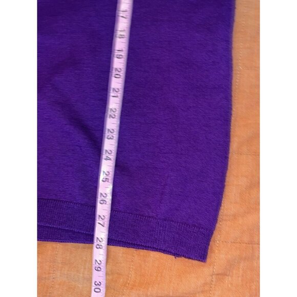 Vintage 80s Bergdorf Goodman Italy Women’s Merino Wool Sweater Purple Size M - Picture 5 of 6